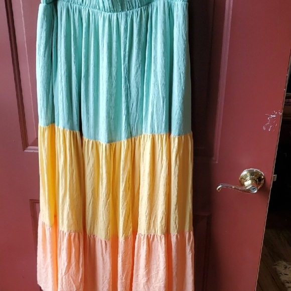 Torrid Mint, Yellow, and Peach Maxi Skirt - Picture 9 of 9